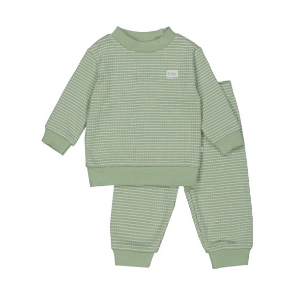 Feetje Wafel Pyjama Groen Melange Mt. 56