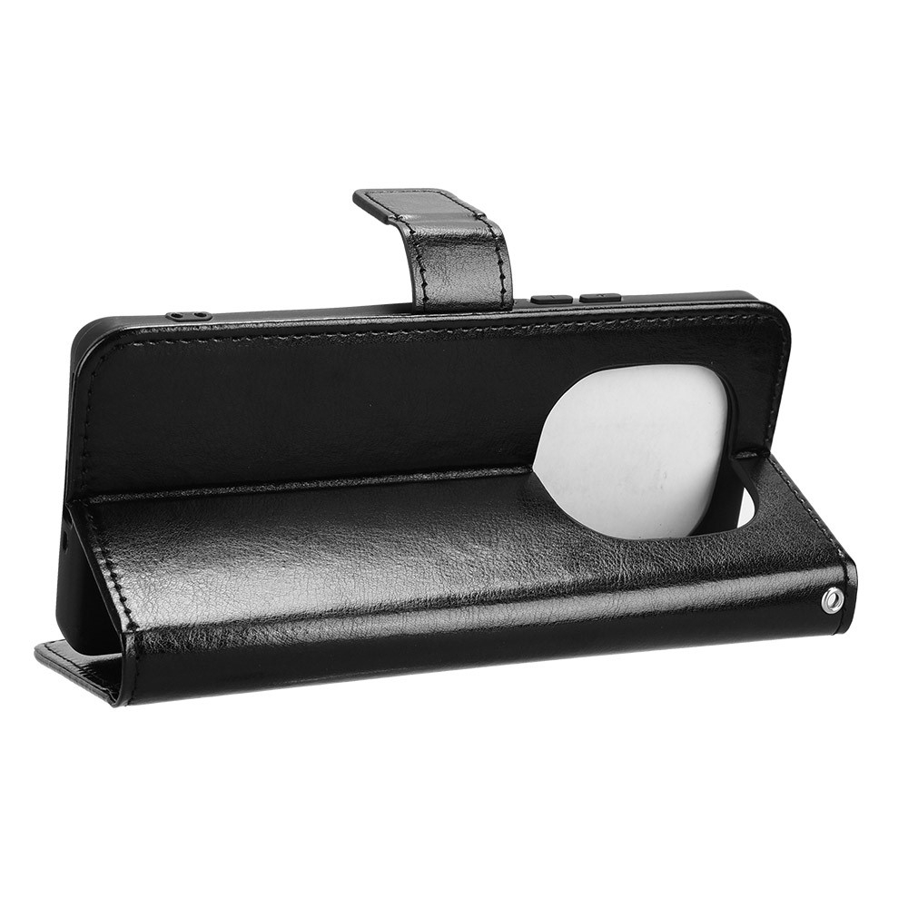 Xiaomi Redmi Note 14 Pro / Note 14 Pro  Plus / Poco X7 Leder Tasche Flip Cover mit Kartenfächer - Schwarz (Glanz)