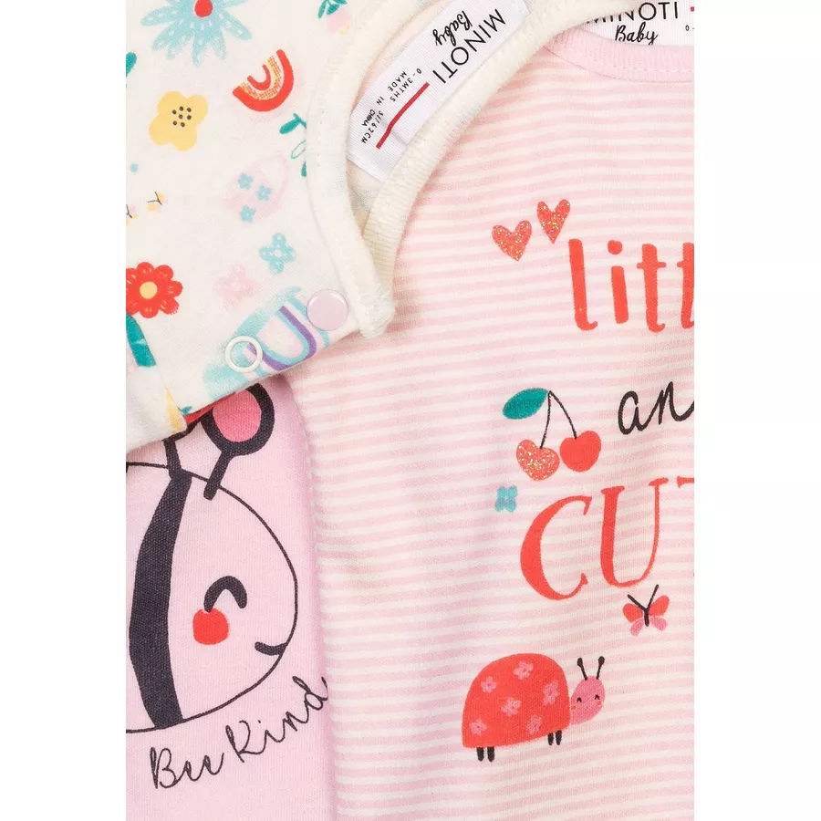 MINOTI 3er-Pack T-Shirts RosaCremeweiß