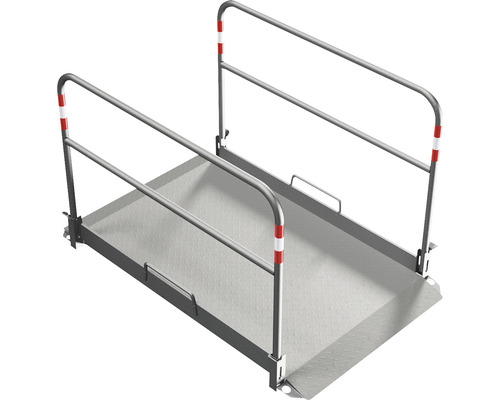 Sleufbrug van aluminium met antislip aluminium traanplaat 3/4 mm inclusief oprijplaat 170 x 100 cm