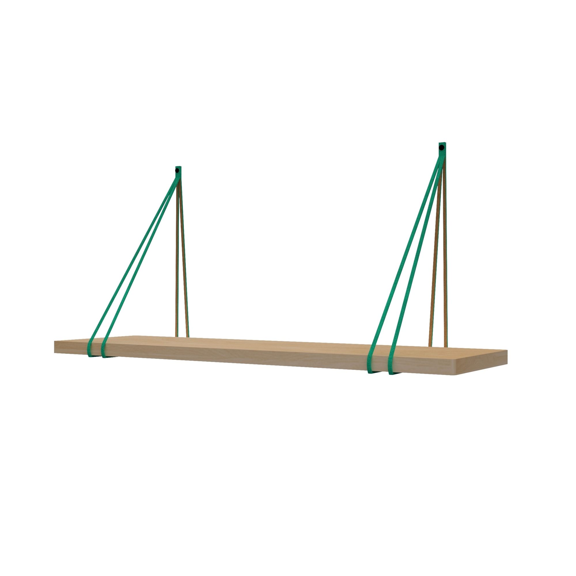 Leren split-plankdragers Zeegroen - 2 stuks