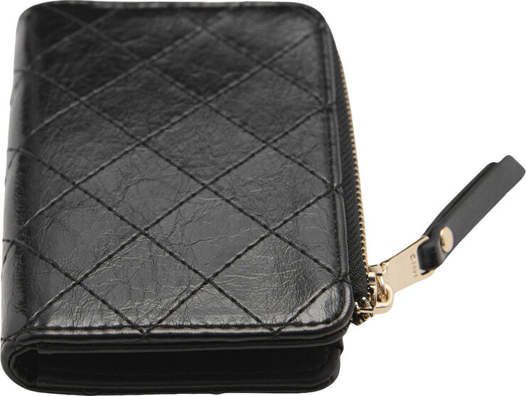 MANGO Wallet decorative stitching Black