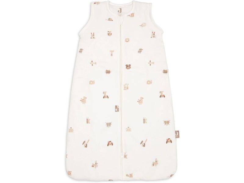 Jollein Baby-Ganzjahresschlafsack Animal Friends 110 cm Gefütterter Schlafsack mit abnehmbaren Ärmeln