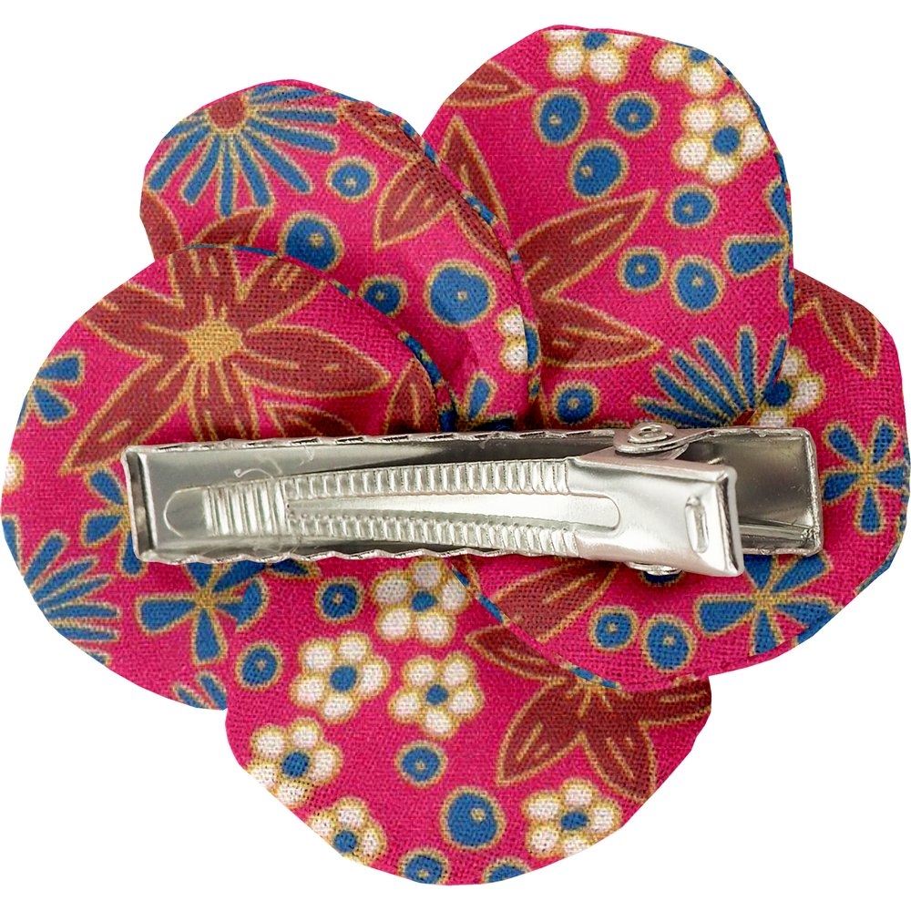 Petite Barrette Pétales De Fleur Badiane Framboise