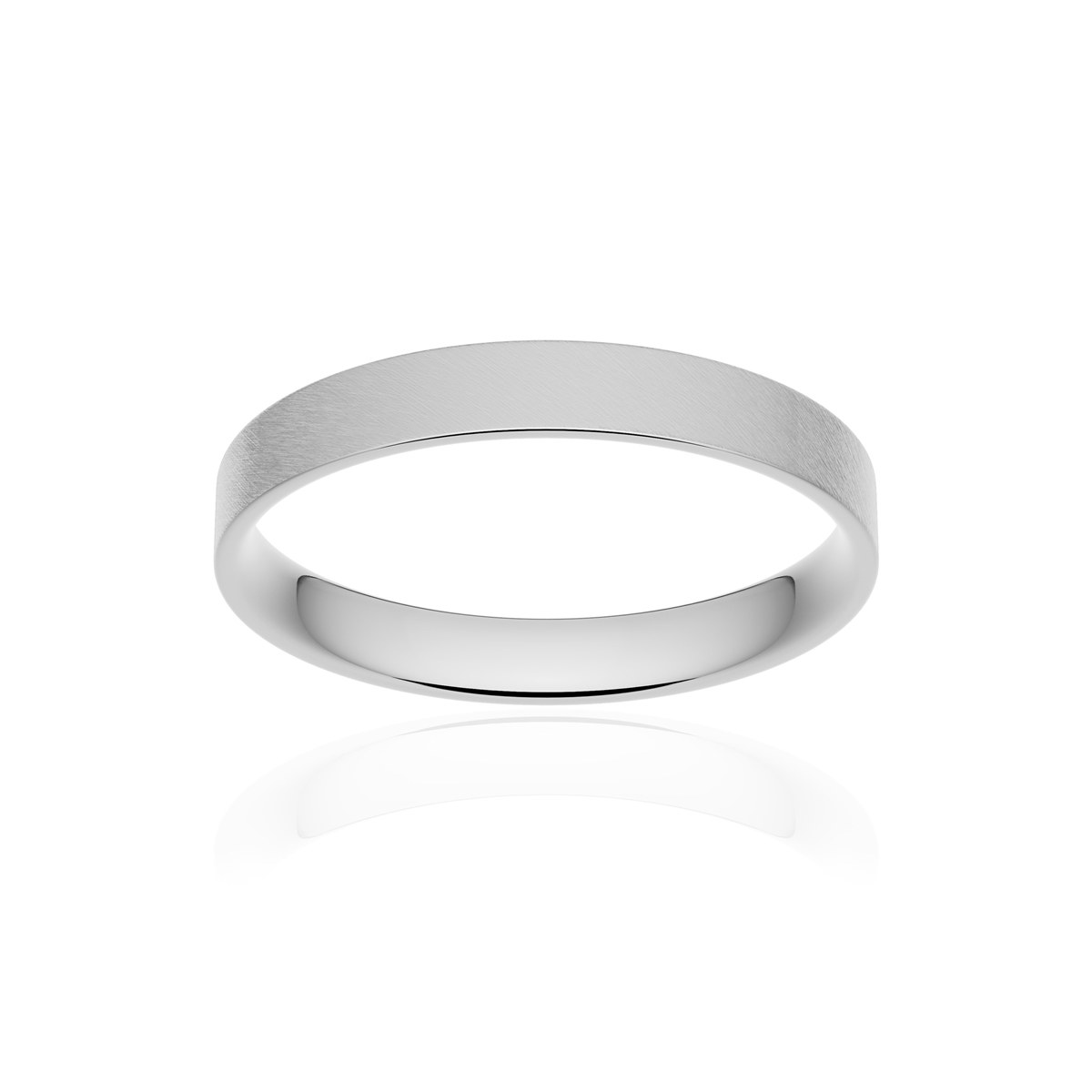 Alliance or 375 blanc givré ruban plat confort 3mm