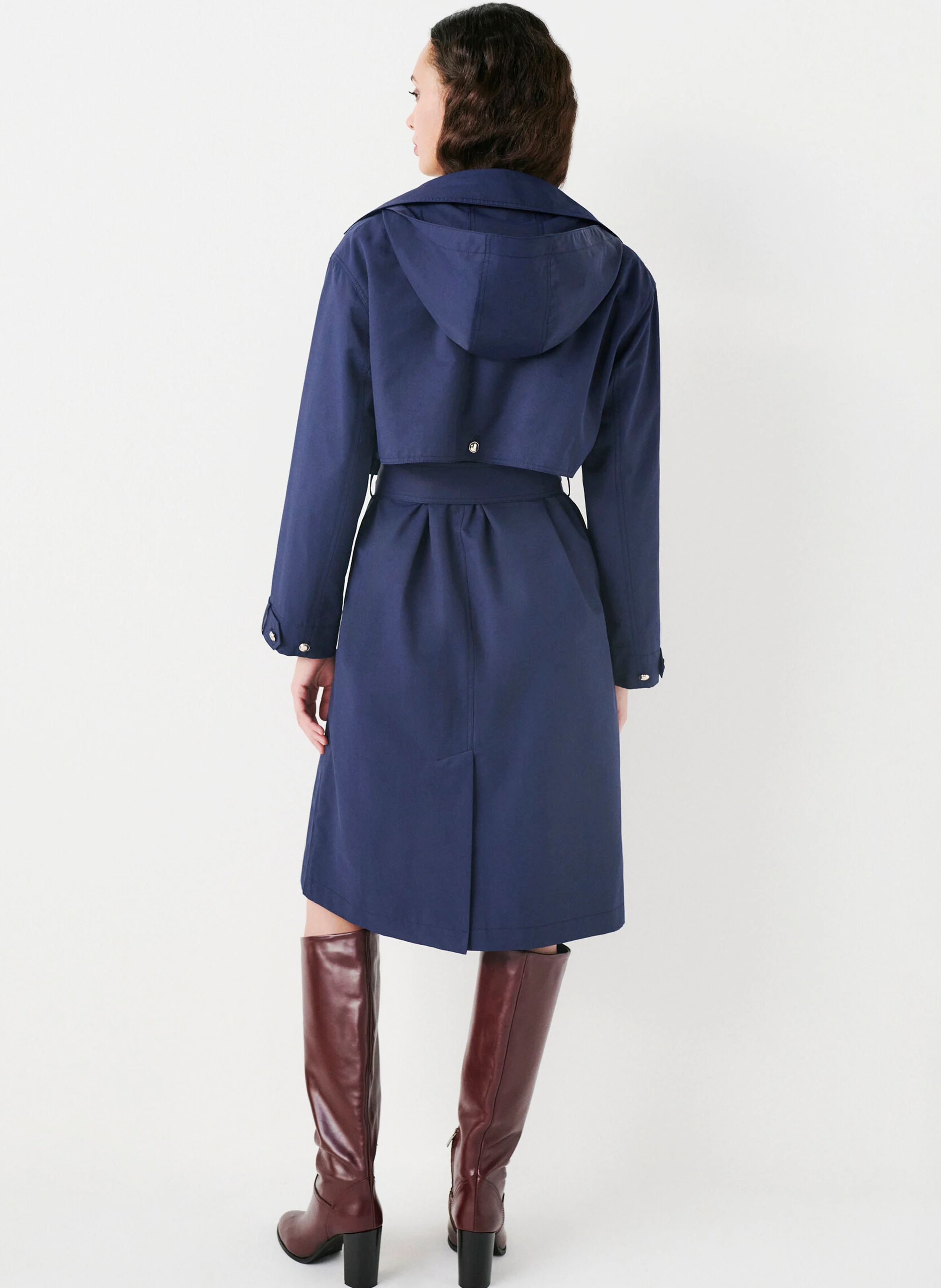 GATEAU - Trench long ceinturé en coton mélangé| Bleu