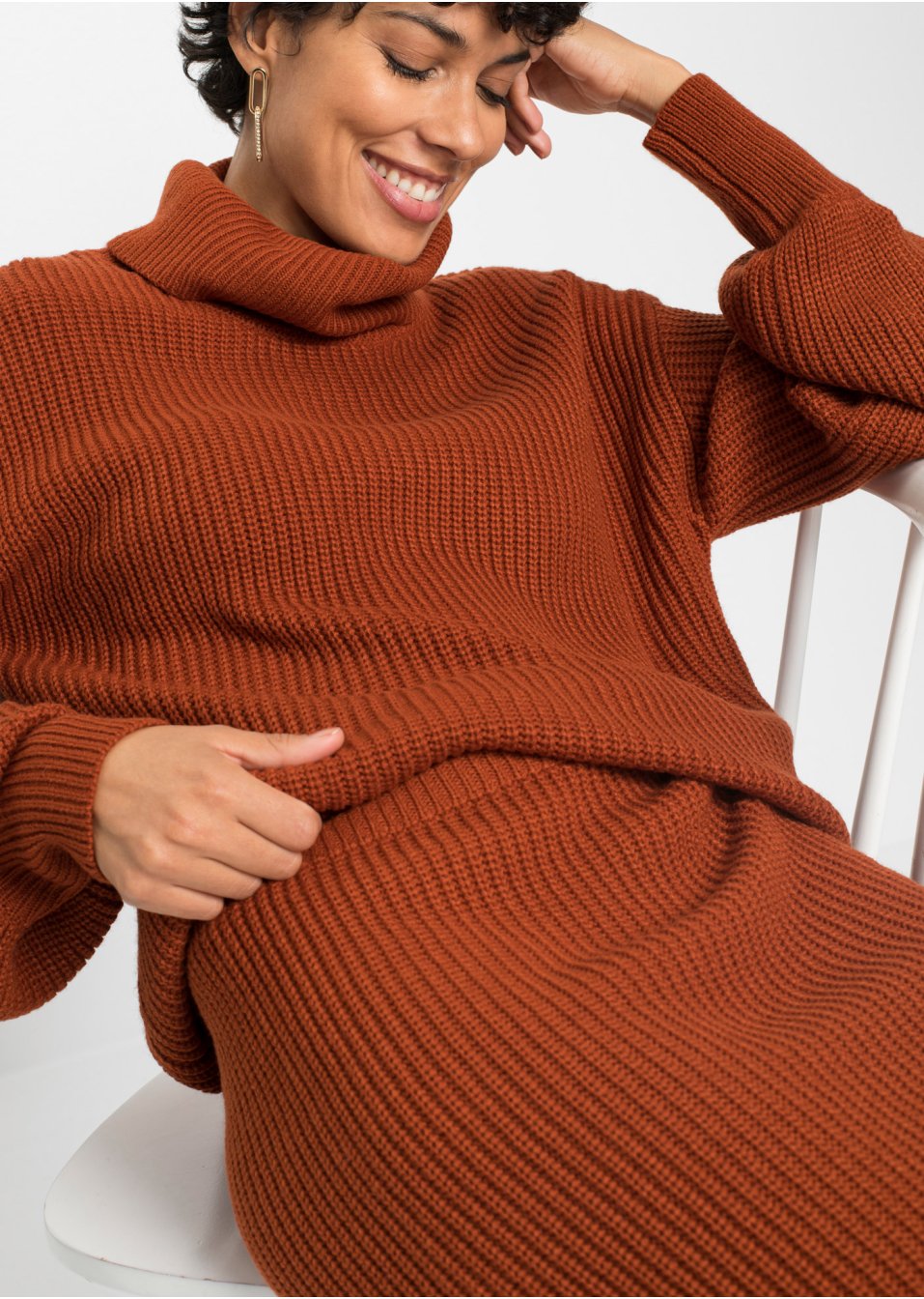 Jupe midi en maille