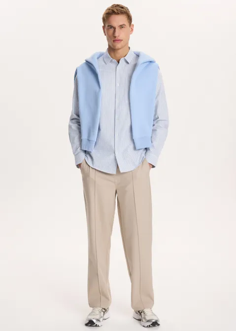 Overhemd met borduur logo blauw (BLW.L)