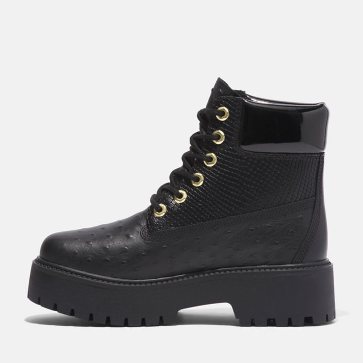 Bota de plataforma Timberland Premium Stone Street para mulheres, na cor preta.