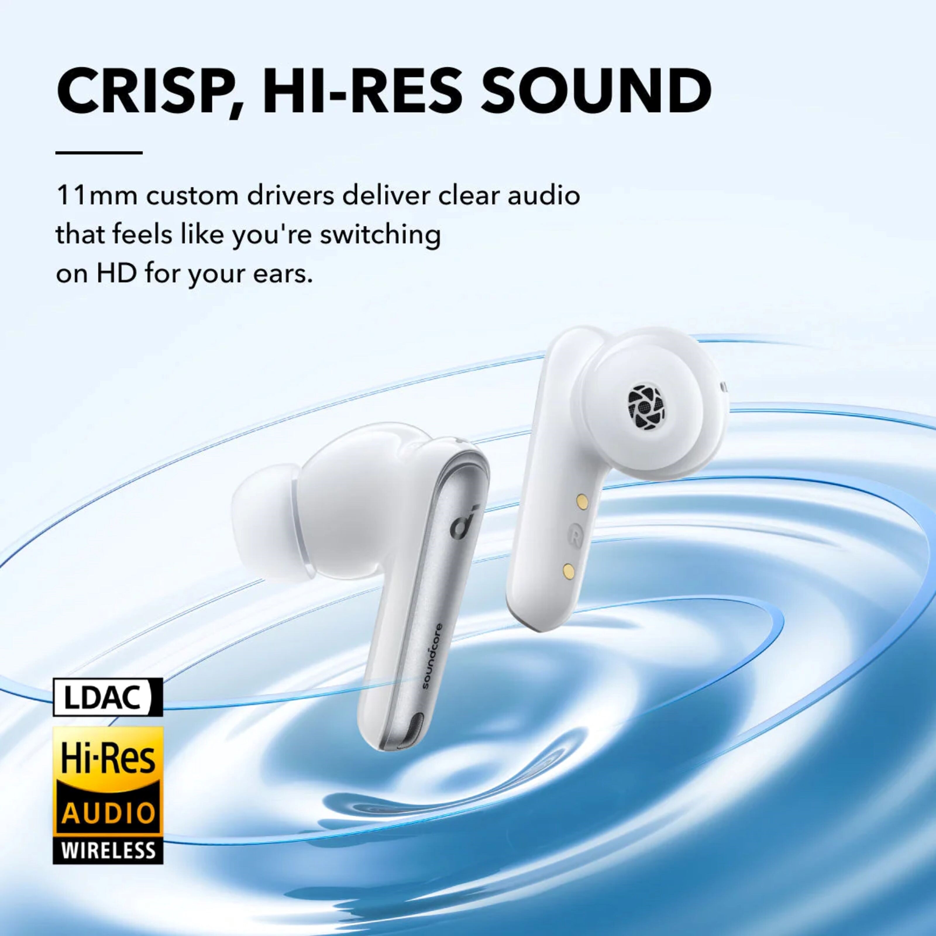 Soundcore Liberty 4 Trådløse hodetelefoner med ANC 2.0 Clear White