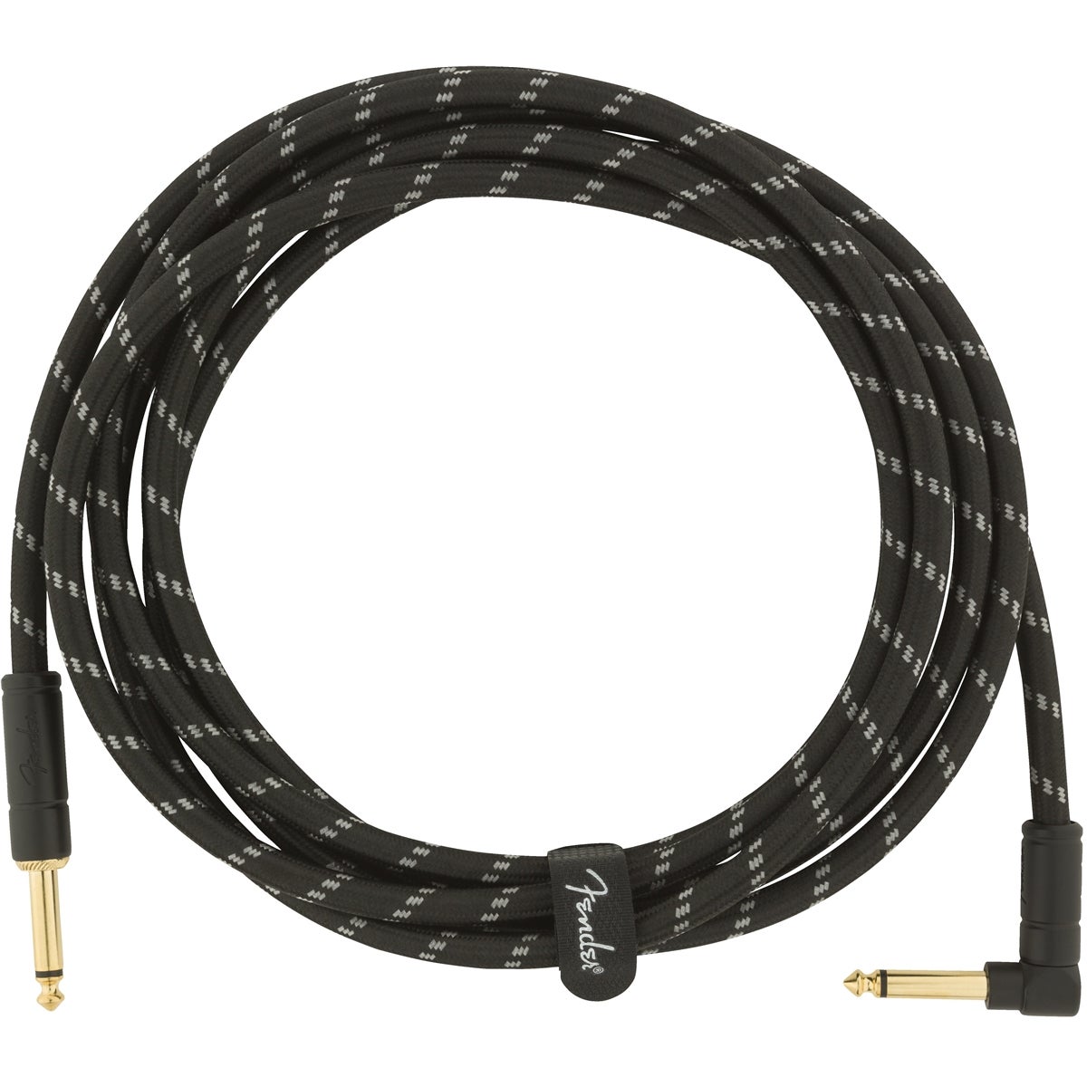 Fender Deluxe Cables instrumentkabel 3 m zwart tweed recht+haaks