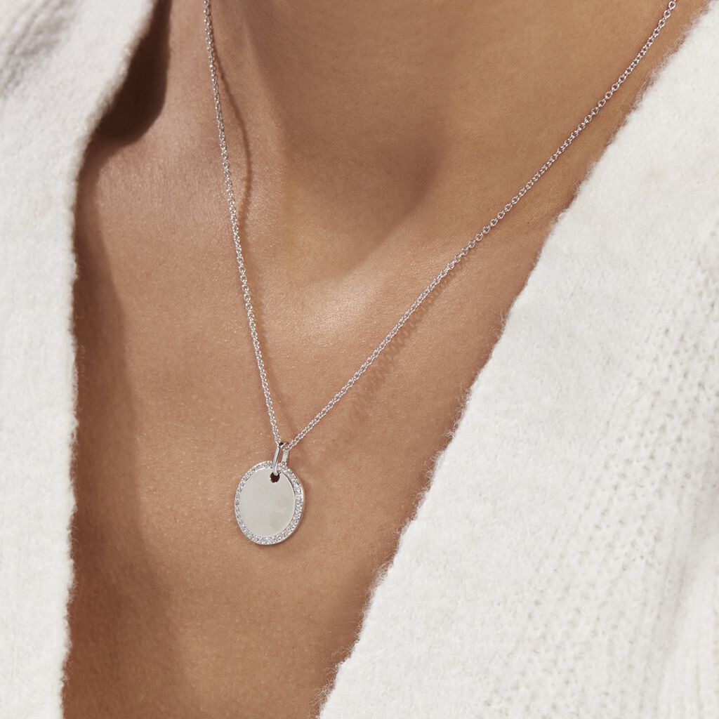 Collier Argent Blanc Amika Oxydes De Zirconium