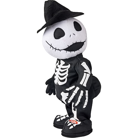 Halloween mekanisk plys skelet H: ca. 40 cm - sort