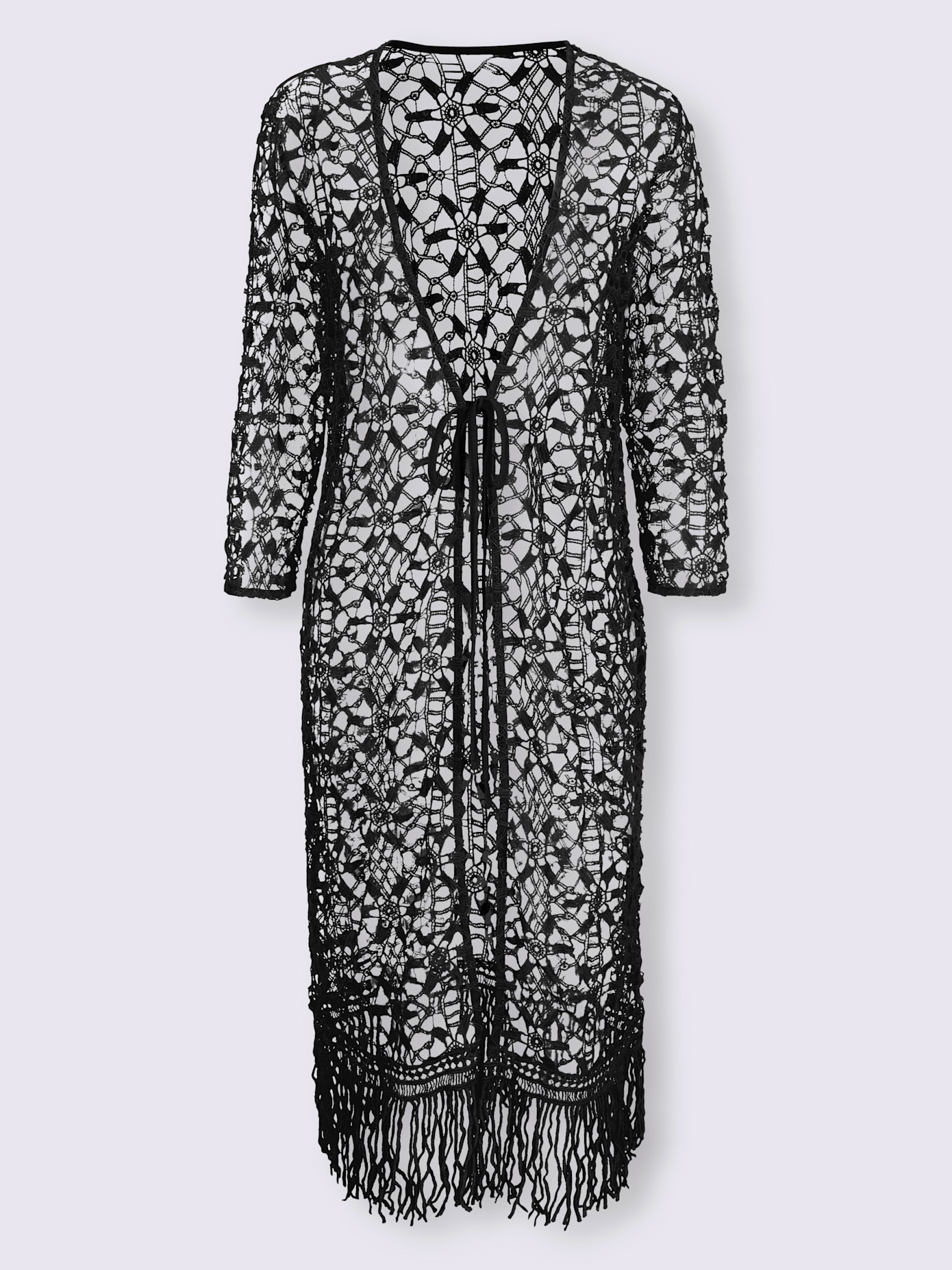 Manteau en tricot aspect crochet