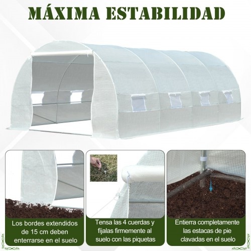 Estufa de jardim branca tipo túnel