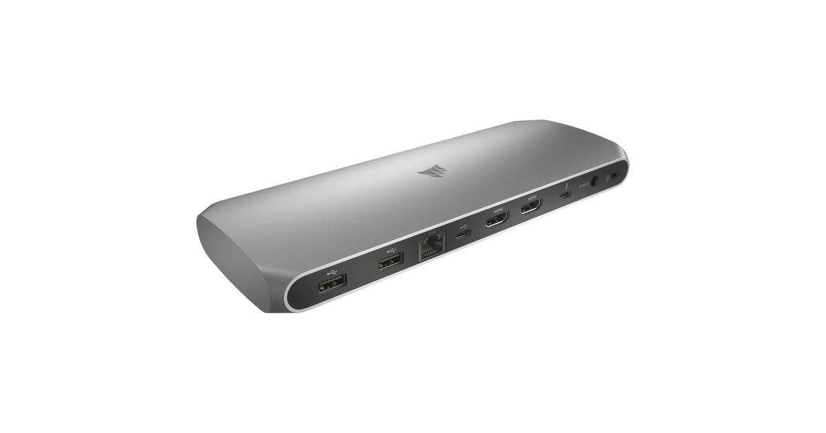 CorsairTBT100 Thunderbolt 3 Dock dockingstation  (Zilver, HDMI, USB-C, RJ-45)
