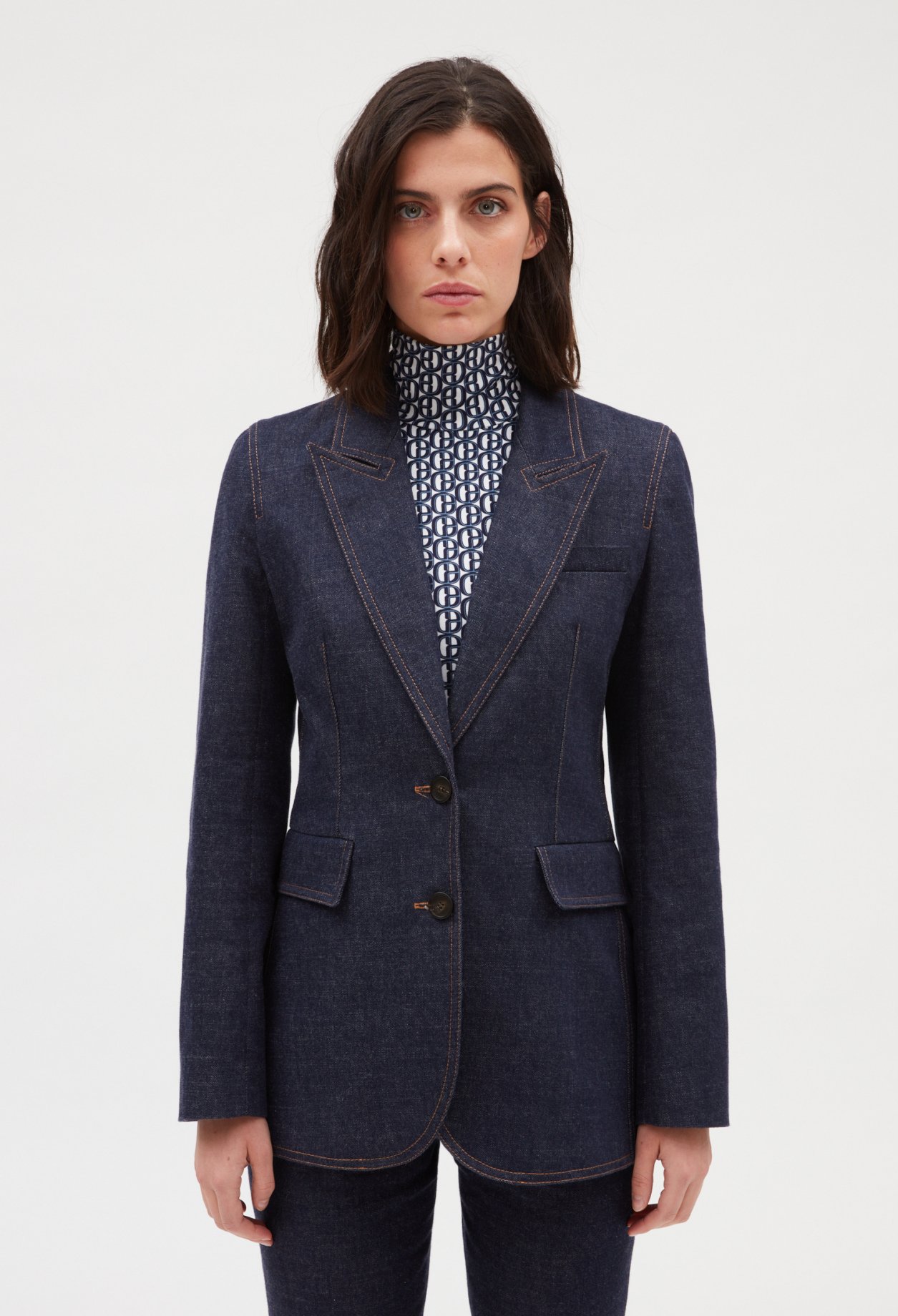 Veste tailleur denim brut