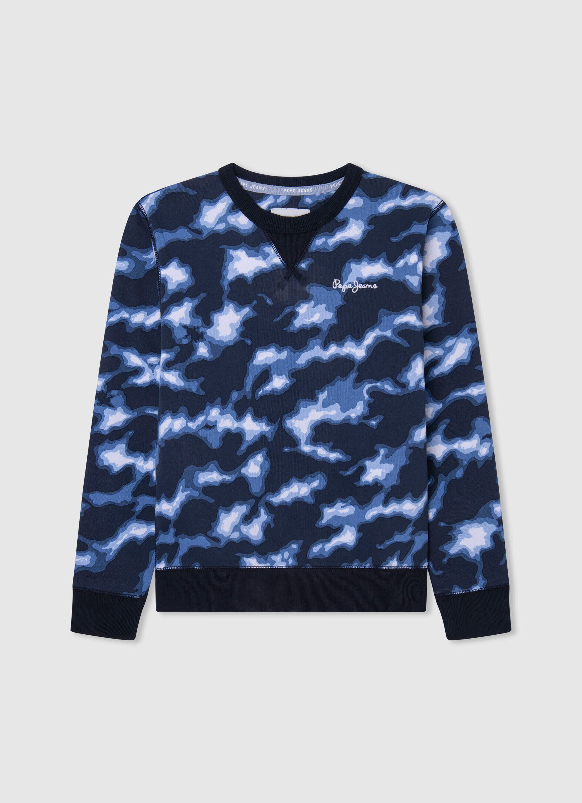 MOLETOM COM ESTAMPA CAMUFLADA - azul Dulwich