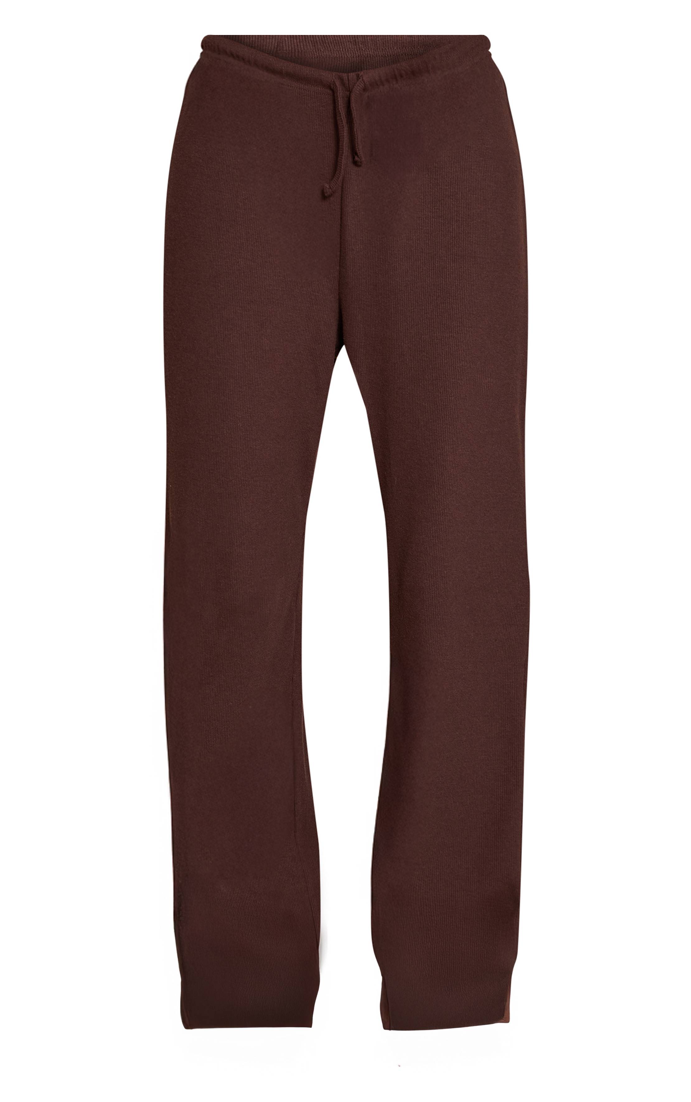 Chocolate Brown Pantalon Large À Cordon En Maille Côtelée Brossée Ensemble Coordonné
