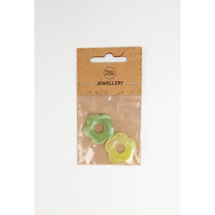 Atelier Veritas-Set 2 parels bloem 26mm