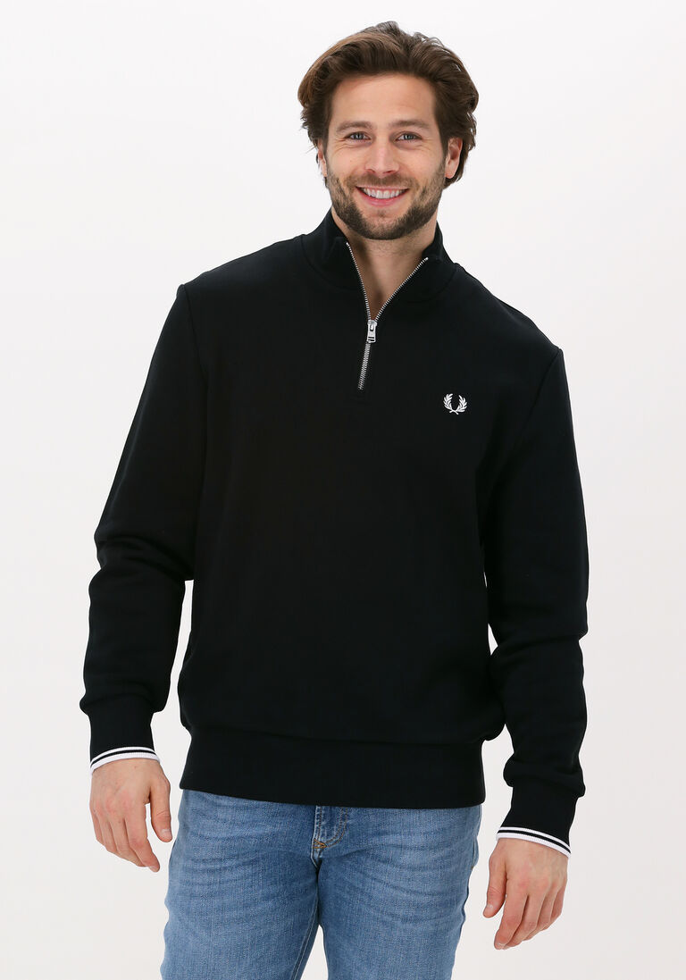 FRED PERRY zwarte fred perry sweater half zip sweatshirt