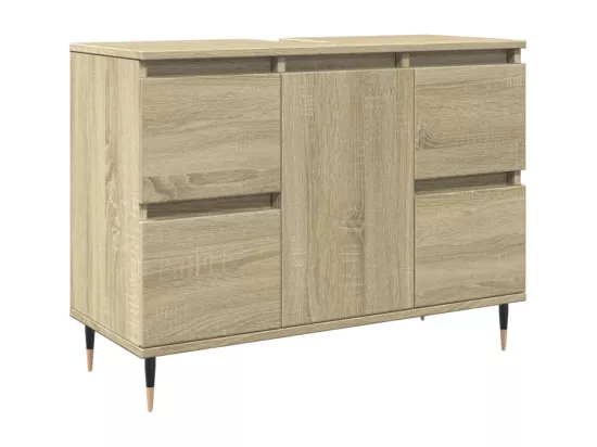 Armoire salle de bain chêne sonoma 80x33x60cm bois d'ingénierie