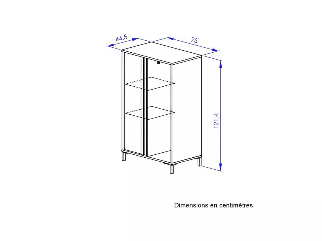 Vestiaire 1 porte 1 penderie Chêne Noir - FIP