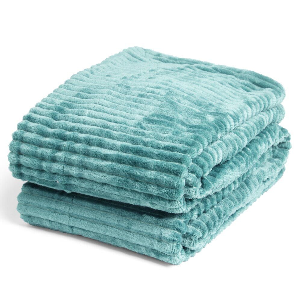 Plaid sherpa flanelle vert 130x160cm