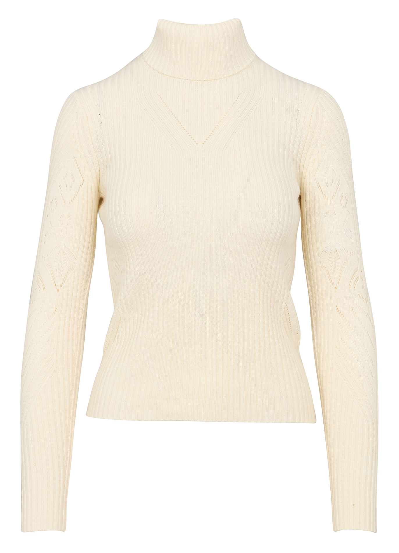 ARON - Pull col roulé en laine mélangée | Beige