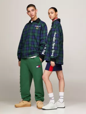 Camisa de rugby xadrez tartan Tommy x Awake NY