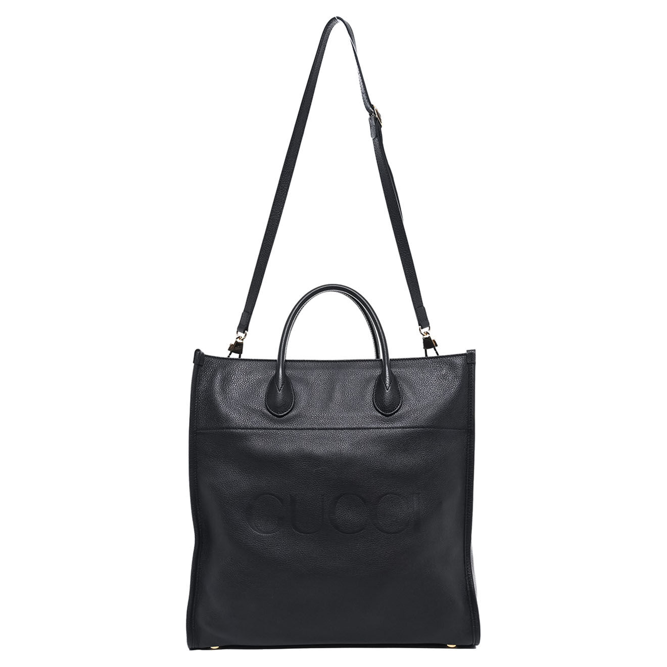 Gucci Sac cabas en Cuir grainé noir - Très bon état - L.36 cm