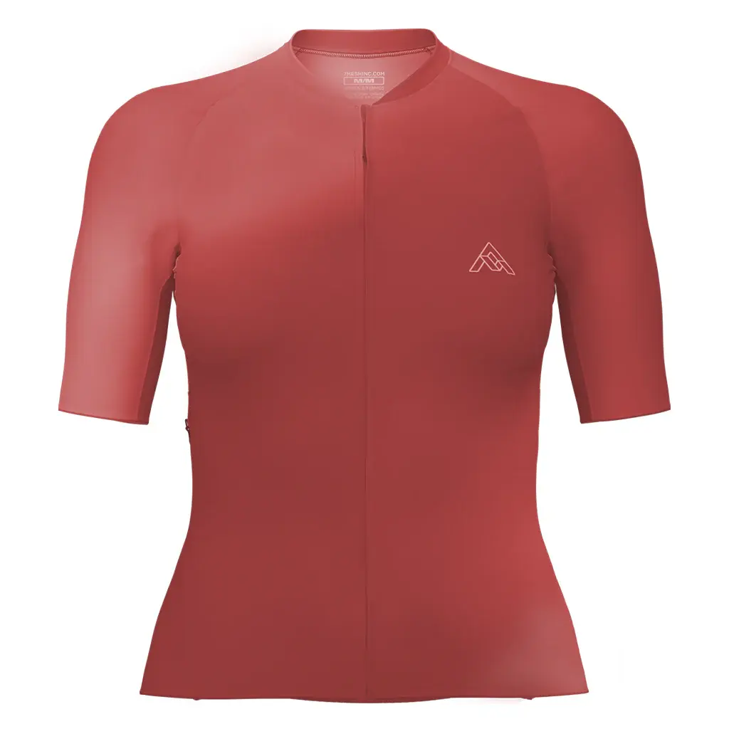 7mesh Pace Fietsshirt Korte Mouwen Rood/Oranje Dames