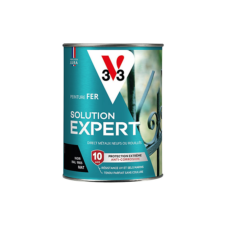 Peinture extérieure fer Solution expert noir mat V33 250ml