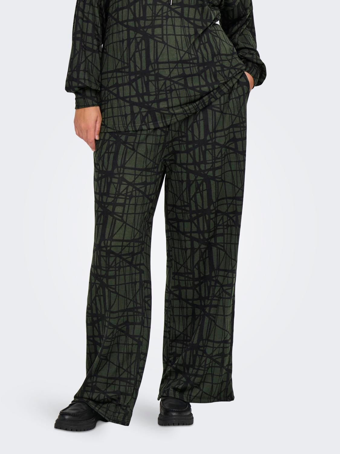 CARALBA Normal geschnitten Hose mit weitem Beinschnitt Forest Night
