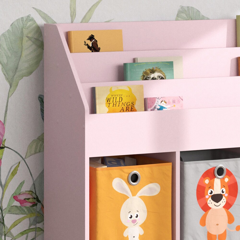 Vicco Kinderbücherregal Luigi 107 x 114 cm, Rosa, Kinderzimmerregal, offene Fächer