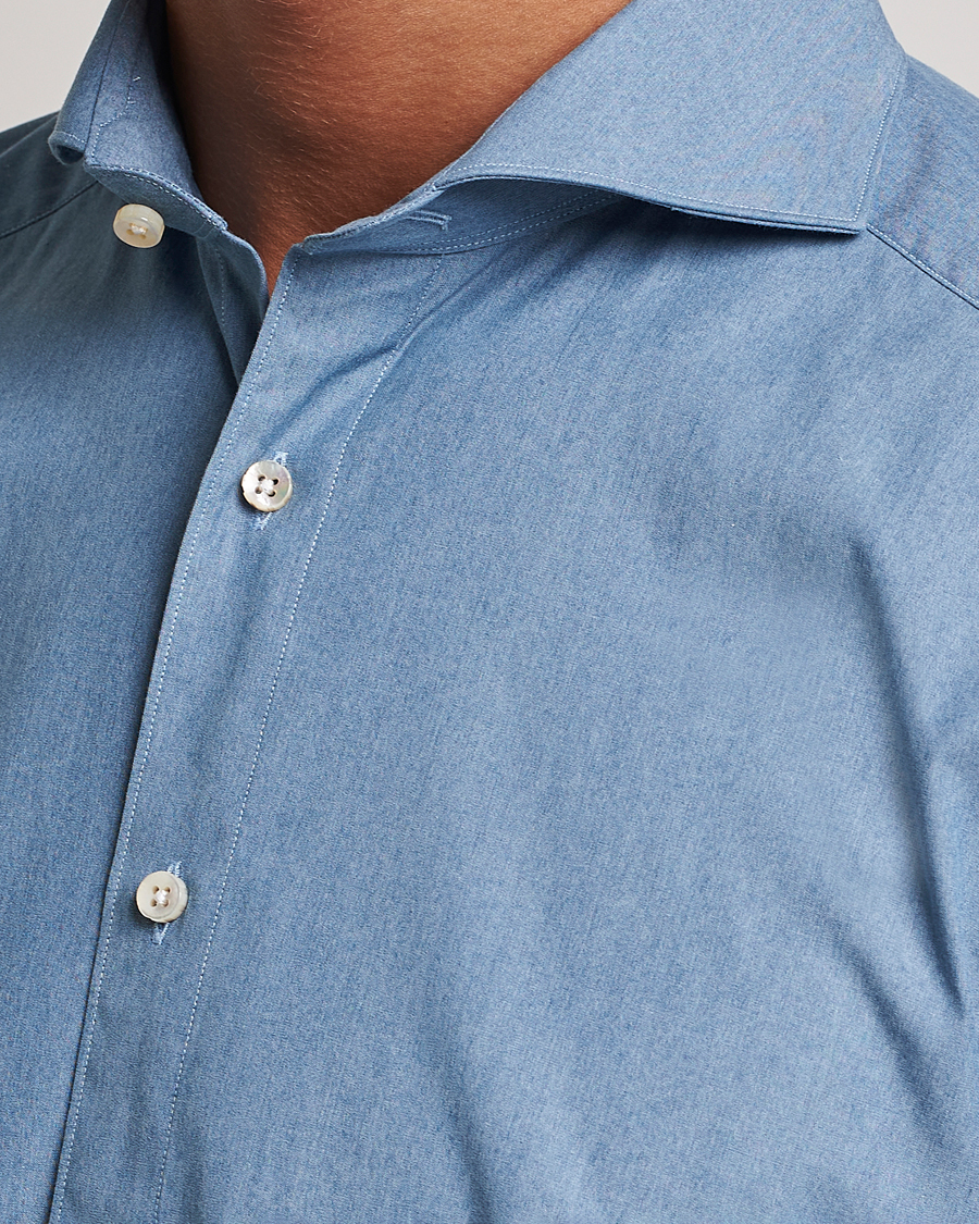 Stenströms 1899 Slim Denim Poplin Shirt Indigo