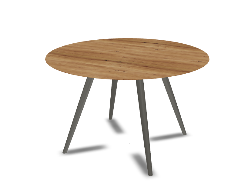 They & Me eeetafel Joy – rond – eiken rustiek olie – onderstel RAL7022 ombergrijs 120 x 75 cm | Eiken Rustiek Olie | Verjongde Rand | Frame RAL7022 Ombergrijs