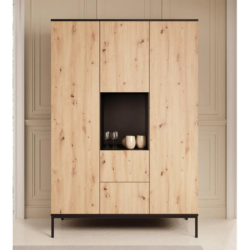 Meubella - Kledingkast Lagos - Eiken - 135 cm