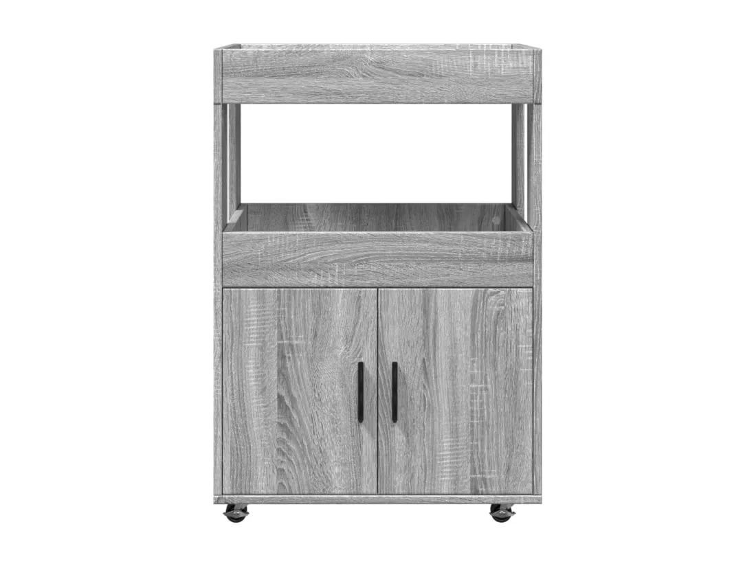 Chariot de bar sonoma gris 60x39,5x89 cm bois d'ingénierie