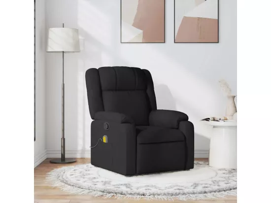 Fauteuil de massage inclinable Noir Tissu