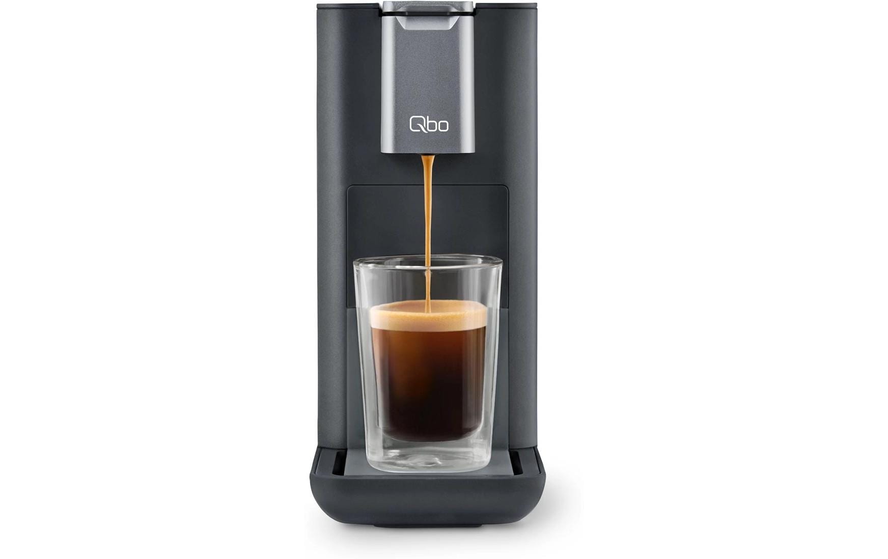 Portionskaffeemaschine Qbo Essential Dark Stone<br>Kapselmaschine mit patentierter PressBrew-Technologie