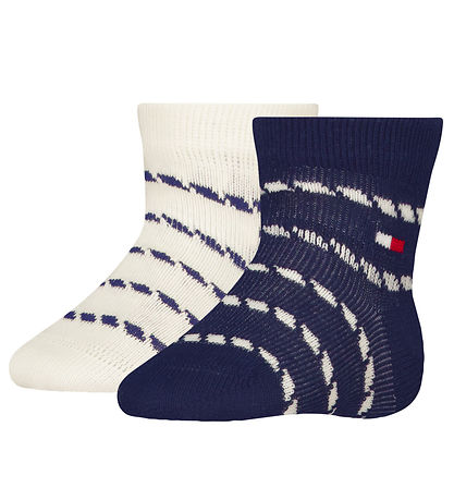 Tommy Hilfiger Strømper - Rib - 2-pak - Navy