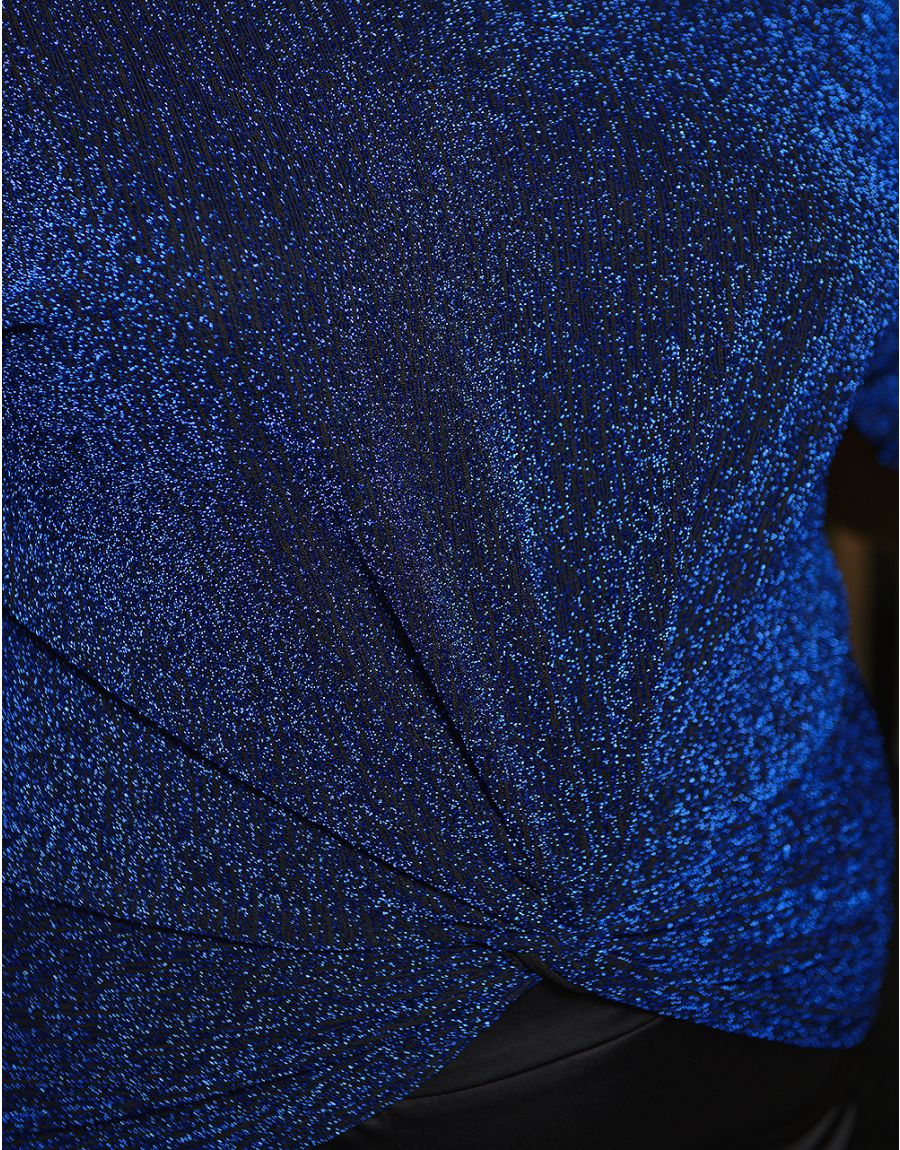 T-shirt drapé chic bleu