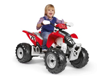 PegPérego Polaris Outlaw Firhjuling 330W, Rød/Hvit