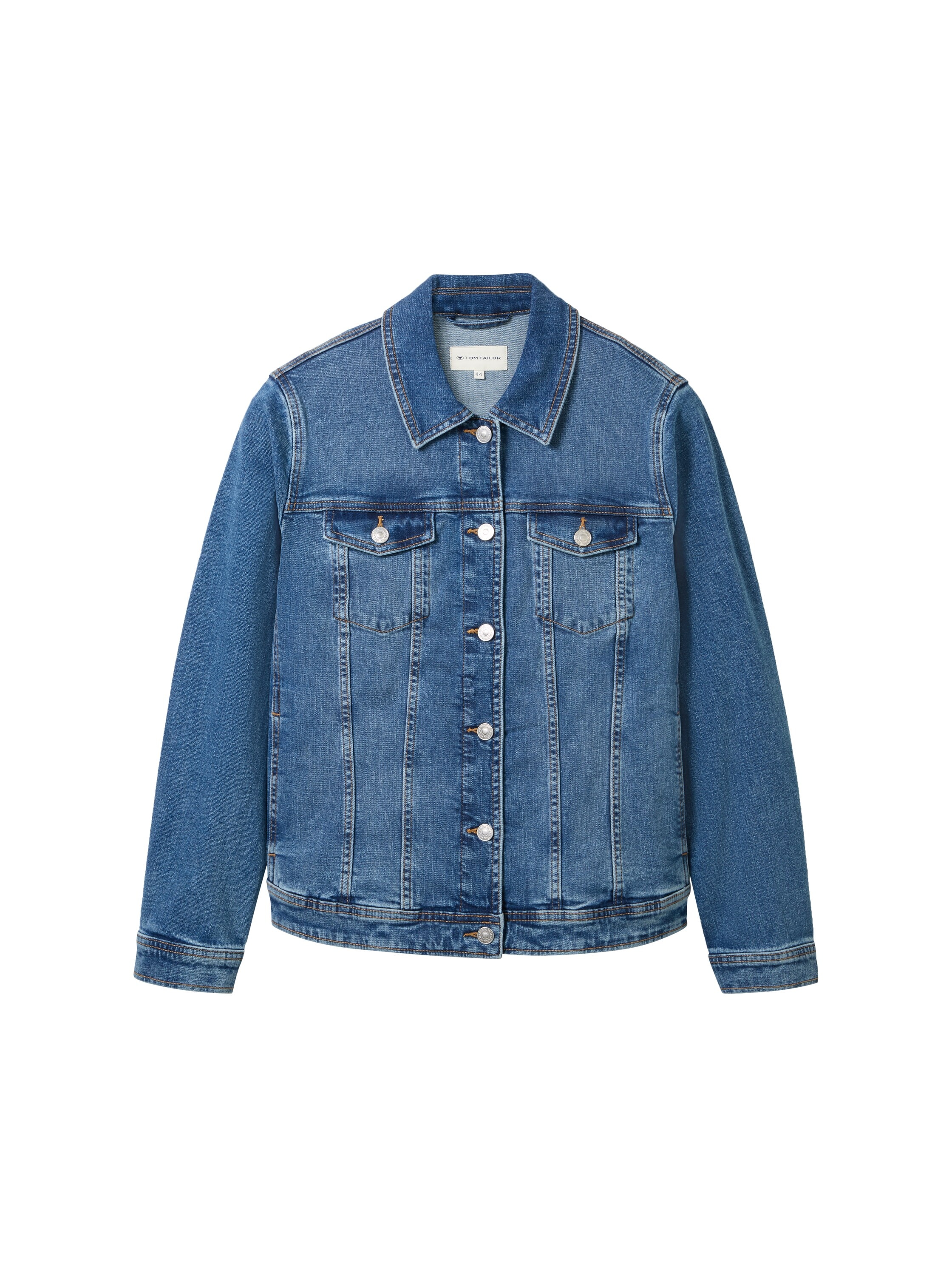 TOM TAILOR PLUS Jeansjacke ohne Kapuze mit Knopfleiste und Stretch