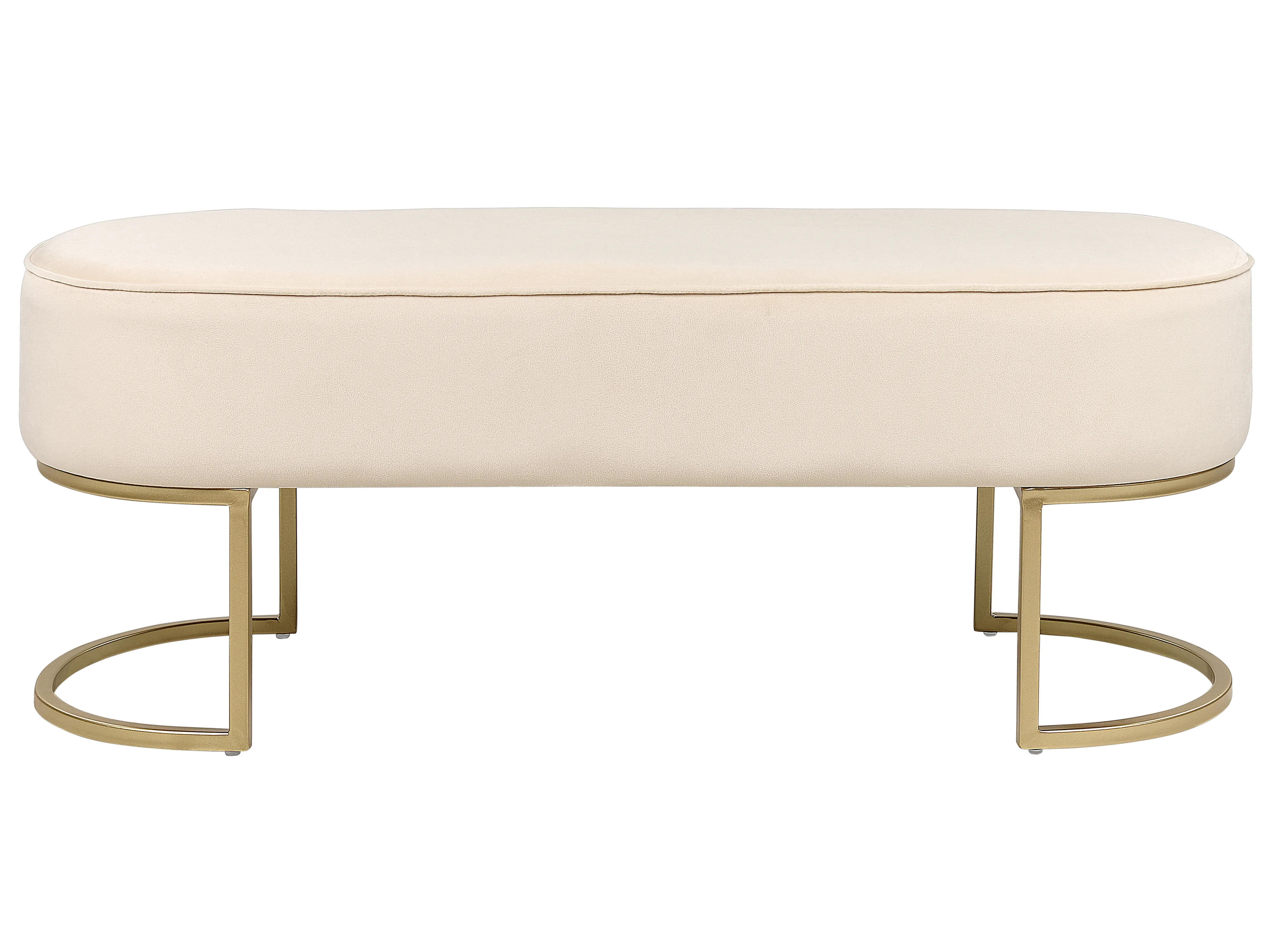 Bankje MILRY Fluweel Lichtbeige