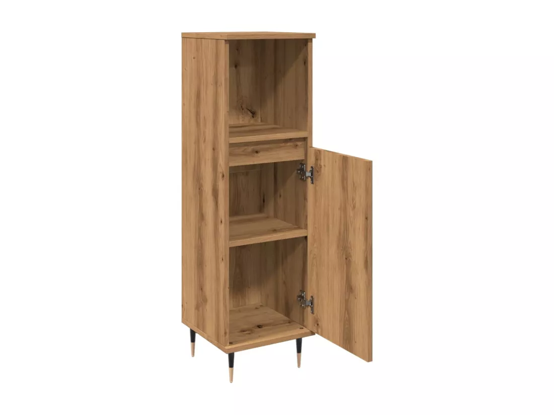 Armoire de salle de bain chêne artisanal 30x30x100 cm