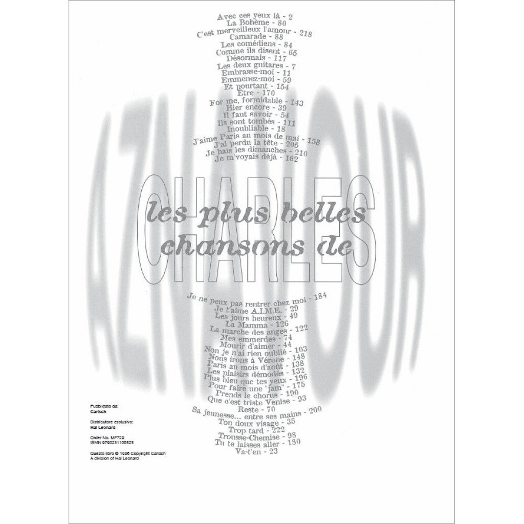 Hal Leonard Aznavour: Collection Grands Interprètes songboek voor piano, gitaar en zang