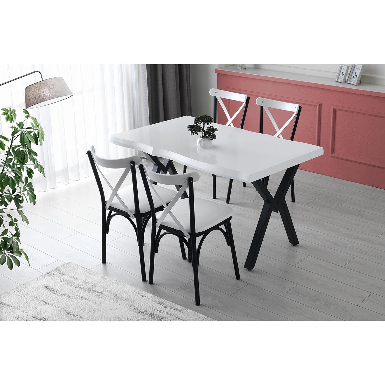 Homitis Table de salle à manger Efor blanche - 140x75x80 cm