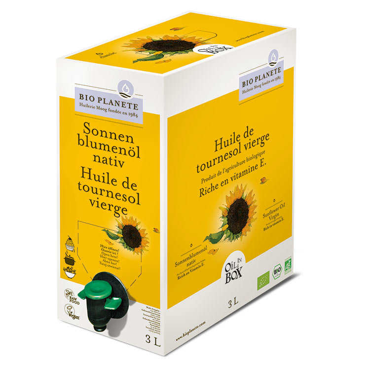 Huile de tournesol vierge bio en Bag in Box